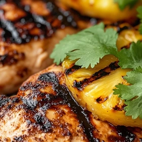 Close-up of Grilled Hawaiian Chicken Delight showing texture, layers, and glossy finish