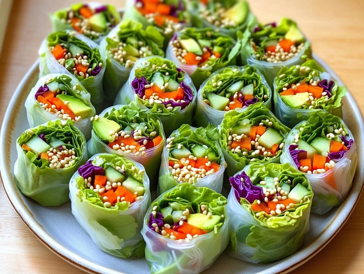 Perfectly cooked Fresh Vegetable Spring Rolls served and ready to eat - final result