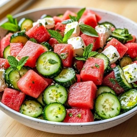 Watermelon Cucumber Feta Salad recipe