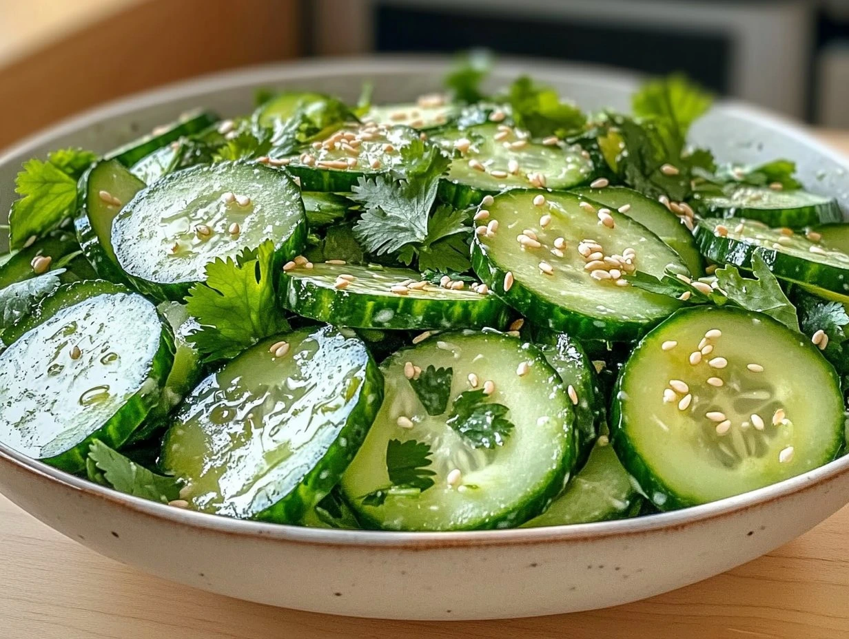 Perfectly cooked Honey Lime Cucumber Salad served and ready to eat - final result