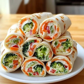 Creamy Vegetable Tortilla Roll Ups recipe