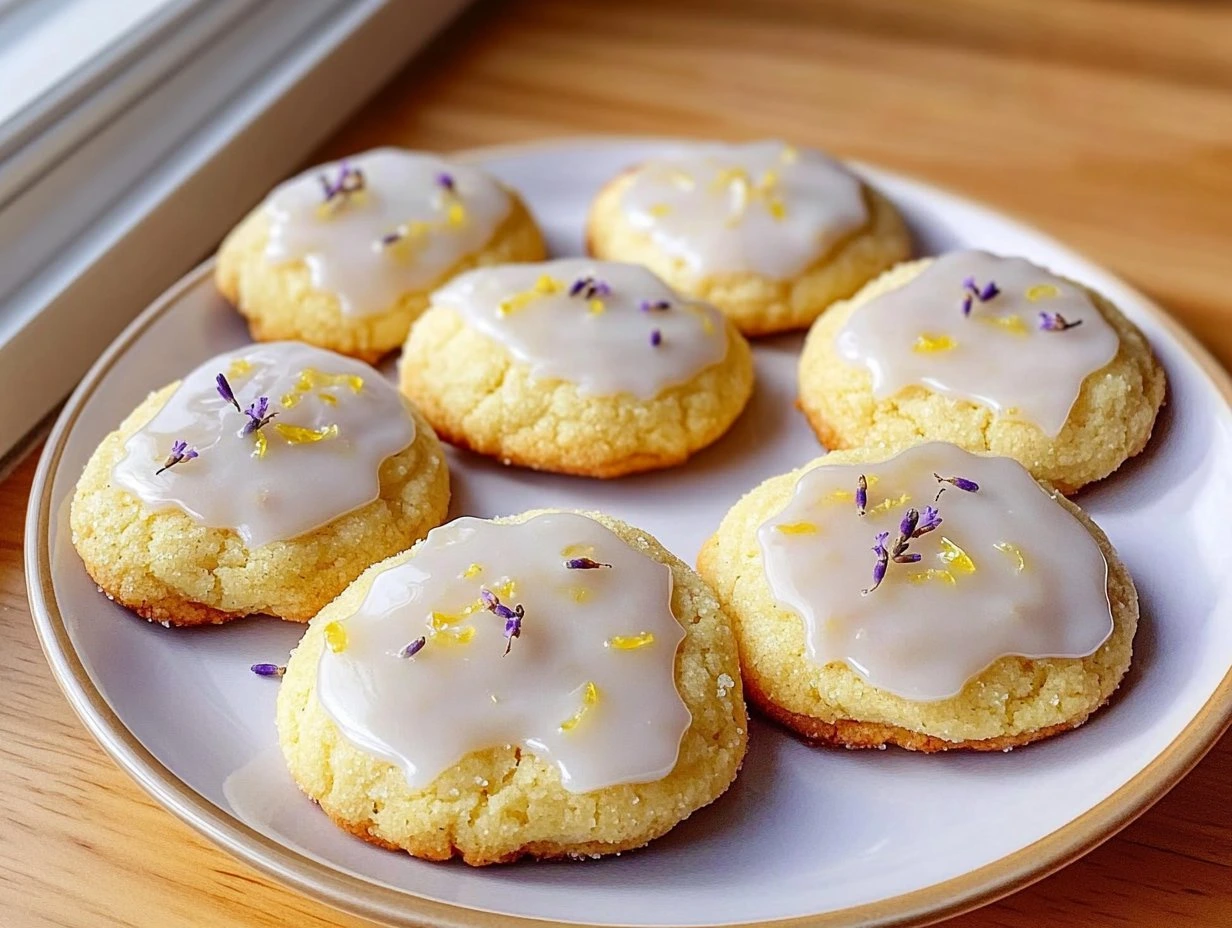 Perfectly cooked Lemon Lavender Sugar Cookies served and ready to eat - final result