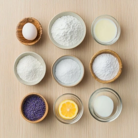 Step-by-step preparation of Lemon Lavender Sugar Cookies showing ingredients and initial cooking steps