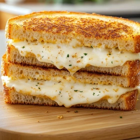 15-Minute Garlic Bread Grilled Cheese recipe