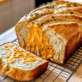 Soft Garlic Herb Cheddar Cheese Bread recipe