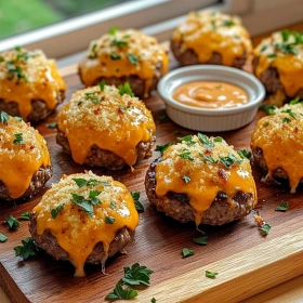 Cheesy Garlic Parmesan Burger Bites recipe