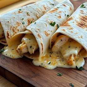 Cheesy Garlic Chicken Wraps recipe