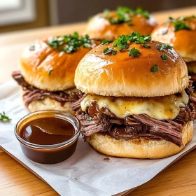 Savory French Dip Sliders recipe