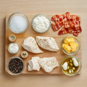 Step-by-step preparation of Rich Creamy Mississippi Mud Chicken showing ingredients and initial cooking steps