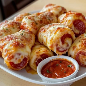 Cheesy Pepperoni Pizza Roll Ups recipe