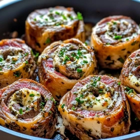 Garlic Herb Steak Pinwheels recipe