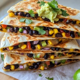 Loaded Vegan Black Bean Quesadillas recipe