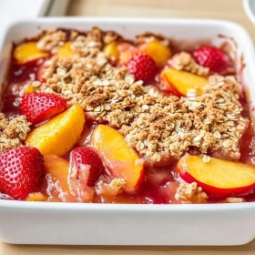 Easy Strawberry Peach Crisp recipe