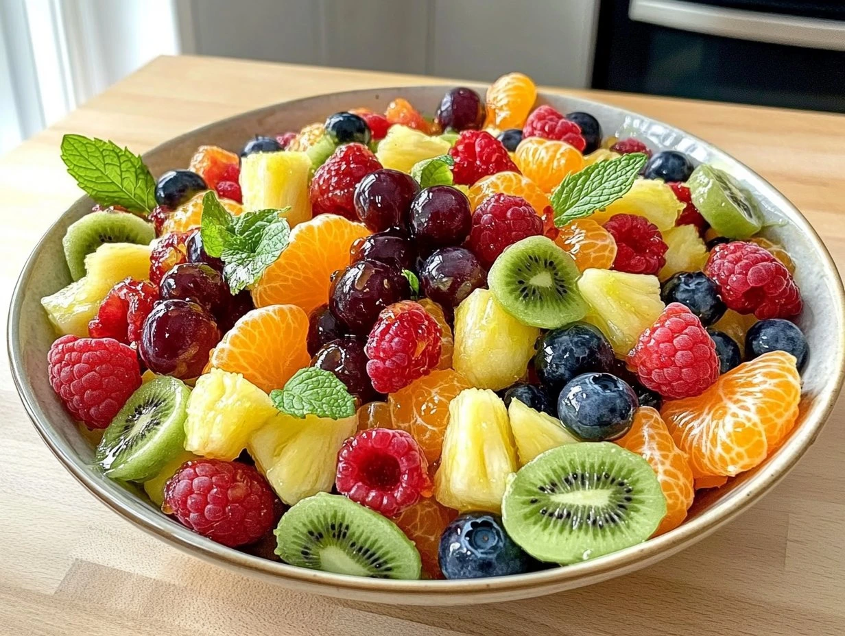 Perfectly cooked Fresh Spring Fruit Salad served and ready to eat - final result