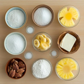 Step-by-step preparation of Classic Southern Hummingbird Cake showing ingredients and initial cooking steps