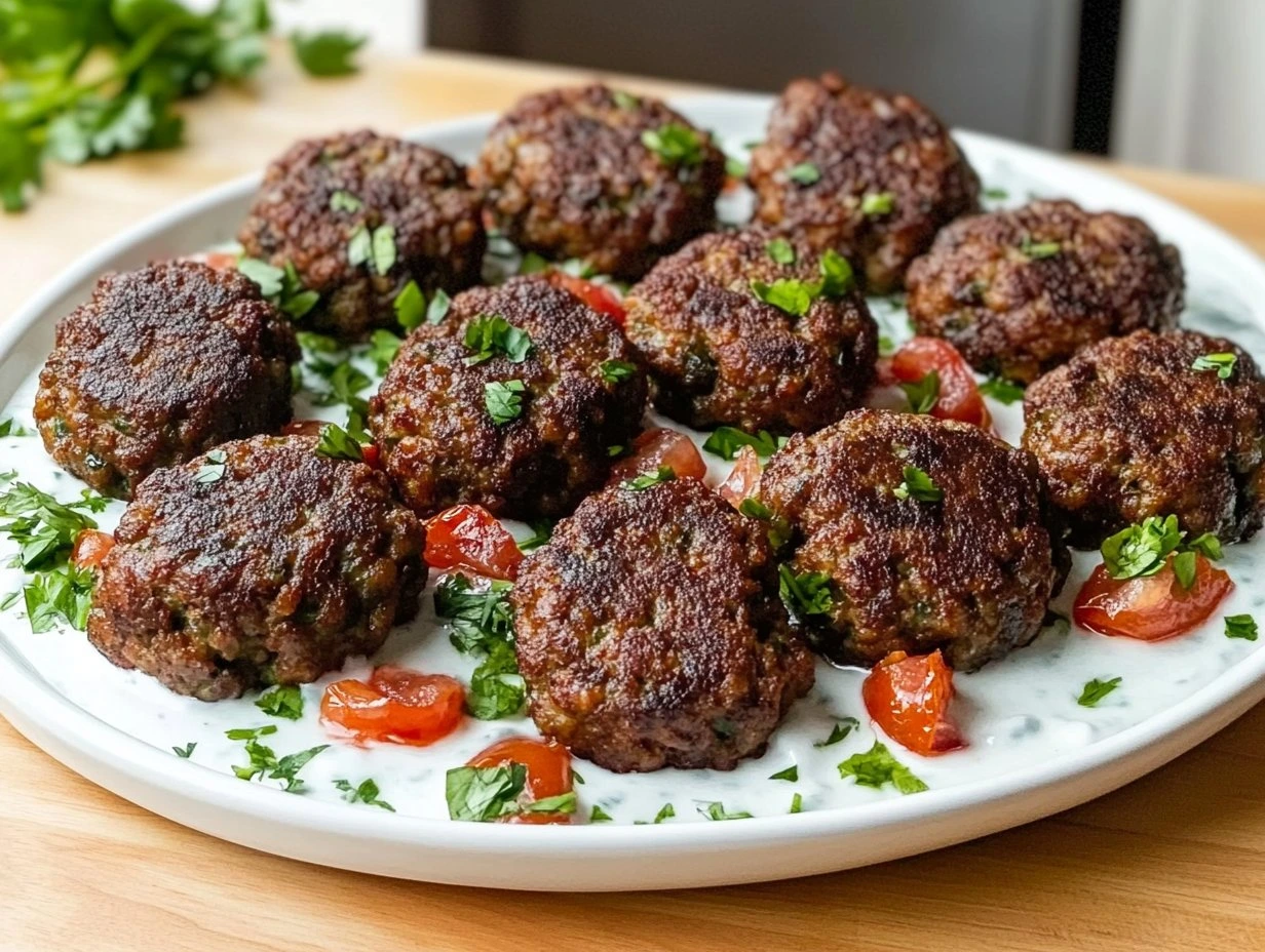 Perfectly cooked Traditional Beef Kofta Recipe served and ready to eat - final result