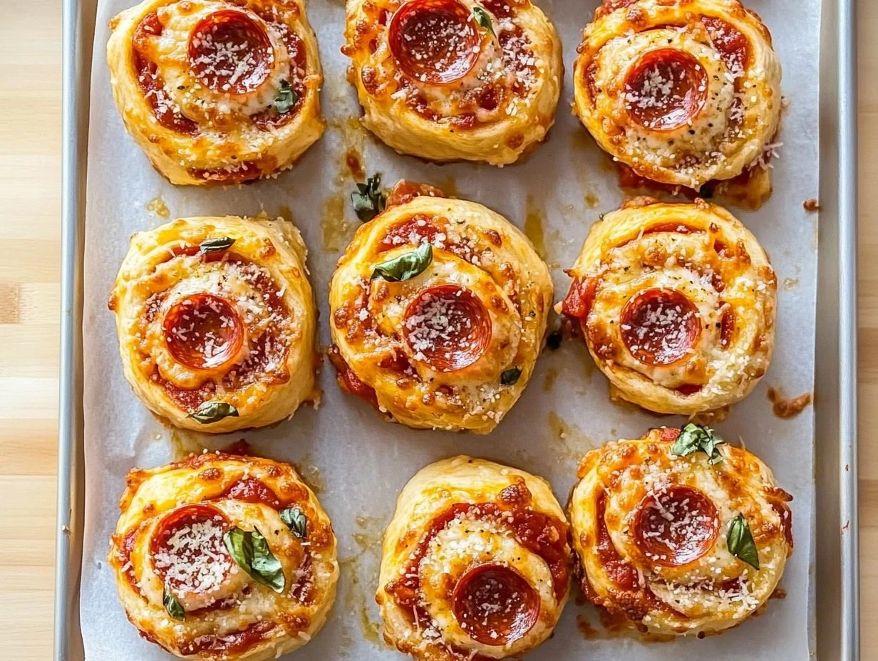 Perfectly cooked High Protein Pepperoni Pizza Rolls served and ready to eat - final result