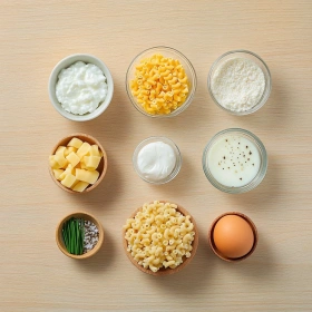 Step-by-step preparation of Creamy High-Protein Mac Cheese showing ingredients and initial cooking steps