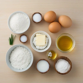 Step-by-step preparation of High Protein Cottage Cheese Bread showing ingredients and initial cooking steps