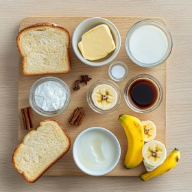 Step-by-step preparation of Protein French Toast Stack showing ingredients and initial cooking steps
