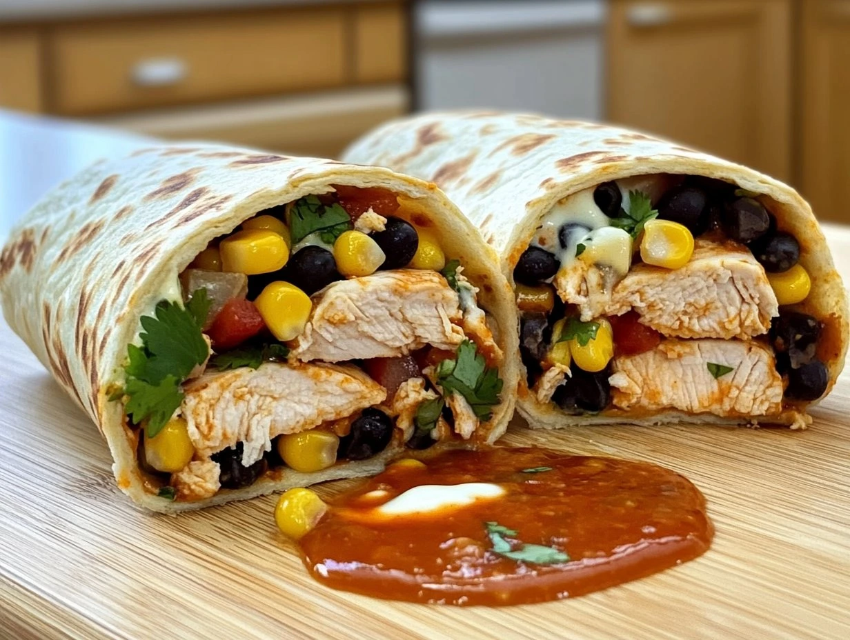 Perfectly cooked Smoky Southwest Chicken Wrap served and ready to eat - final result