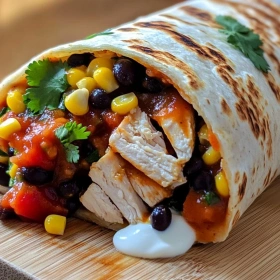 Close-up of Smoky Southwest Chicken Wrap showing texture, layers, and glossy finish