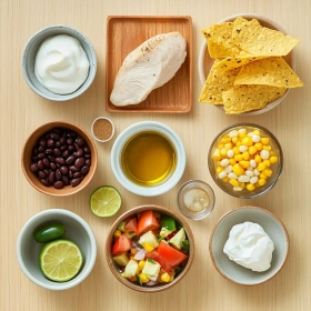 Step-by-step preparation of Classic Chicken Tortilla Soup showing ingredients and initial cooking steps