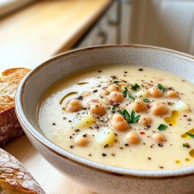Creamy Garlic Chickpea Soup recipe
