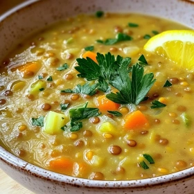 Creamy Lemon Lentil Soup recipe