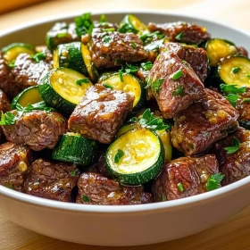 Garlic Butter Steak and Zucchini recipe